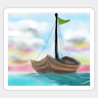 Sailing on Turquoise Seas Sticker